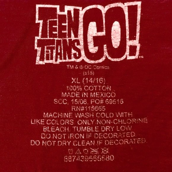 Teen Titans Go! Cyborg Robin & Beast Boy Red T-Shirt Top XL (14/16) - Picture 4 of 5
